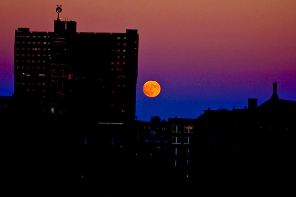 Super Moon Over Indianapolis by Jack Wickes